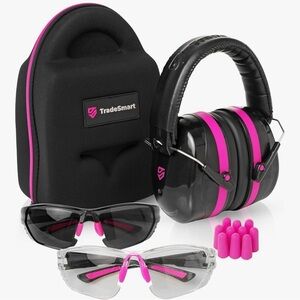 🆕 TRADESMART Shooting Protection All-in-One NRR Earmuffs, Glasses + Earplugs NWT
